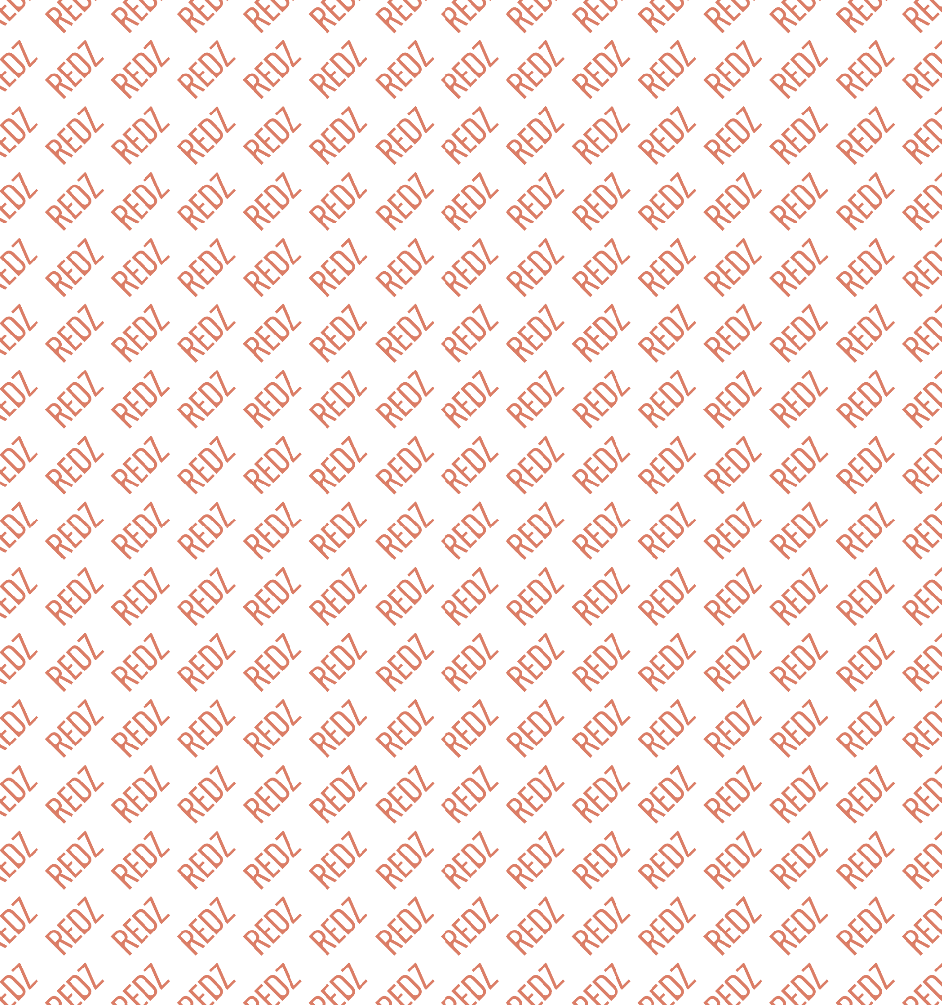 Pattern of 'REDZ' text repeated on a white background