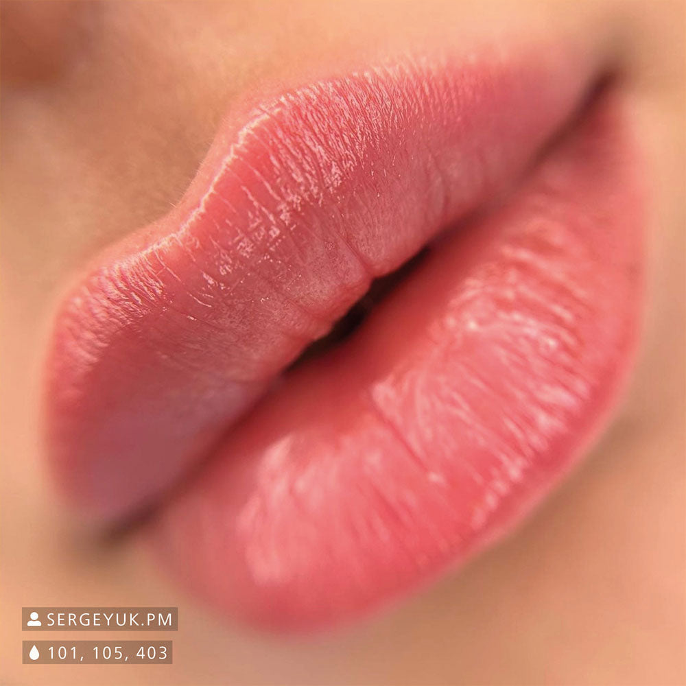 Lip work using pigments 101,-105,-403