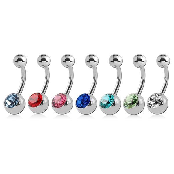 316L Jeweled Navel Banana - 10 pcs