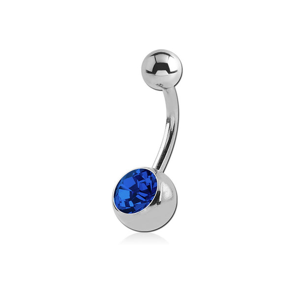 Titanium Jewelled Navel Banan Blue