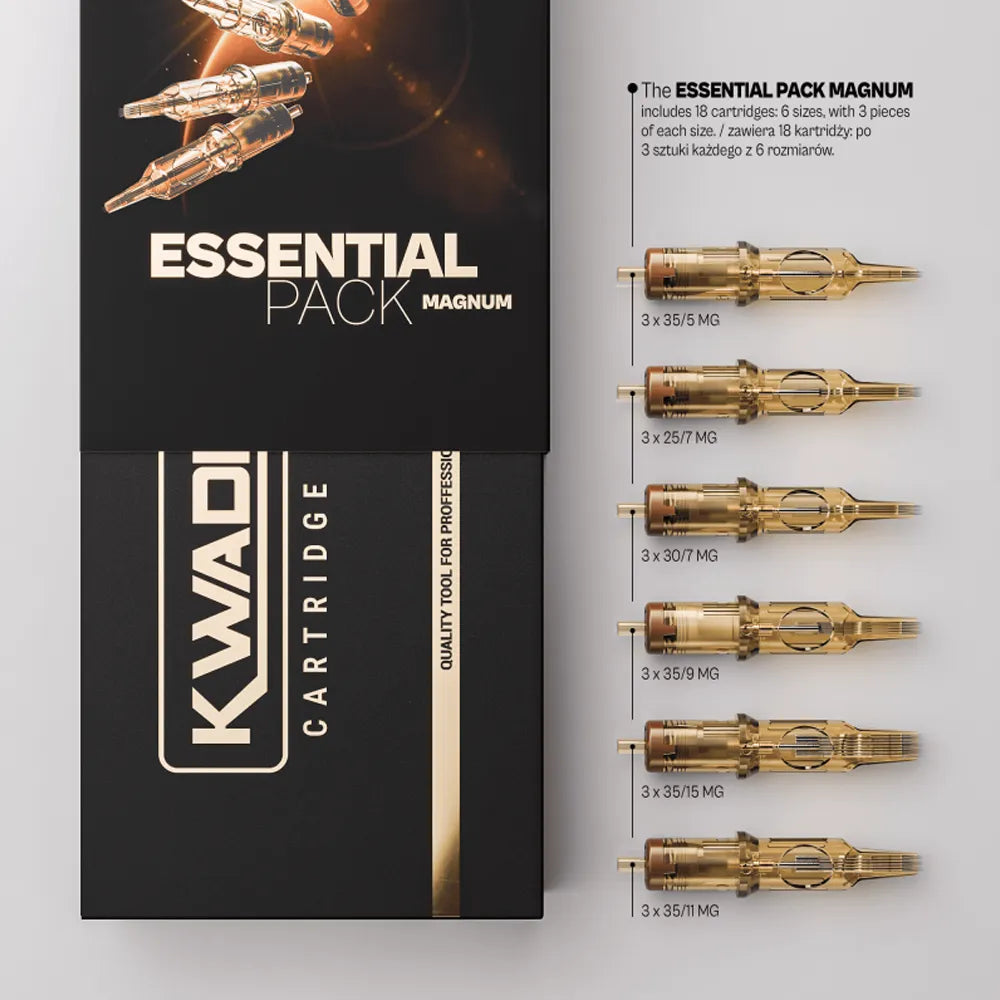 Kwadron Essential Pack Magnum:
3x 35/5MG
3x 25/7MG
3x 30/7MG
3x 35/9MG
3x 35/15MG
3x 35/11MG