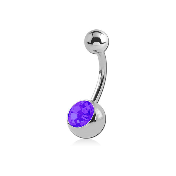 Titanium Jewelled Navel Banana Purple