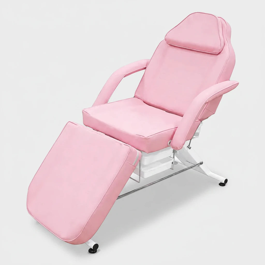 Pink tattoo chair on a white background