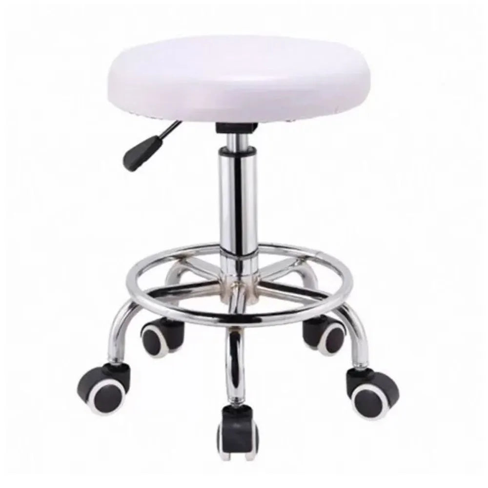 REDZ Adjustable Hydraulic Rolling Tattoo Chair – White/Pink
