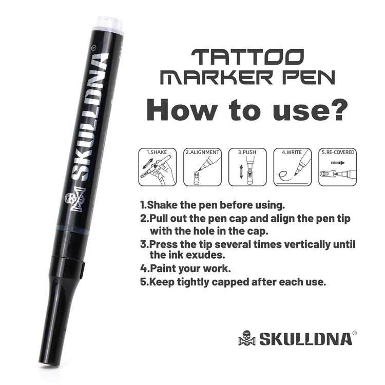How to use SKULLDNA Tattoo Marker Pen