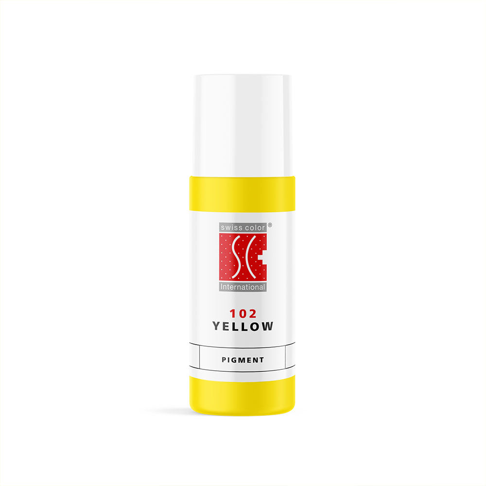 Swiss Color 102 Yellow pigment bottle 5 ml – warm organic corrector pigment for PMU.