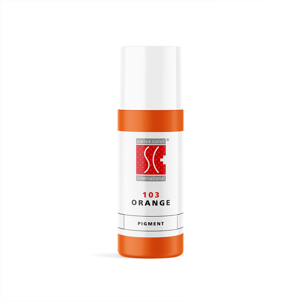 Swiss Color 103 Orange pigment bottle 5 ml showing tone and packaging.