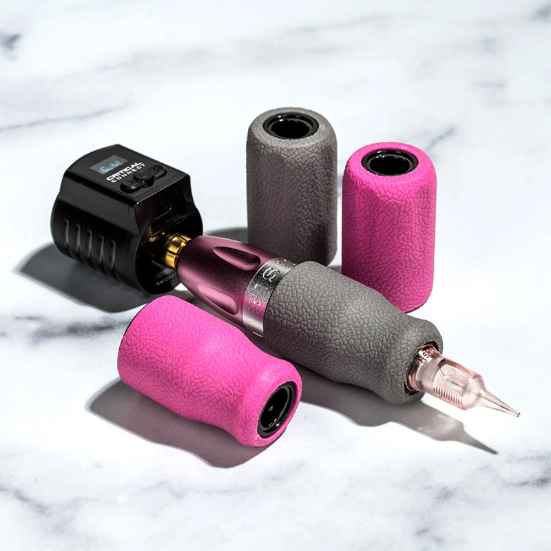 pmu disposable grips gray and pink