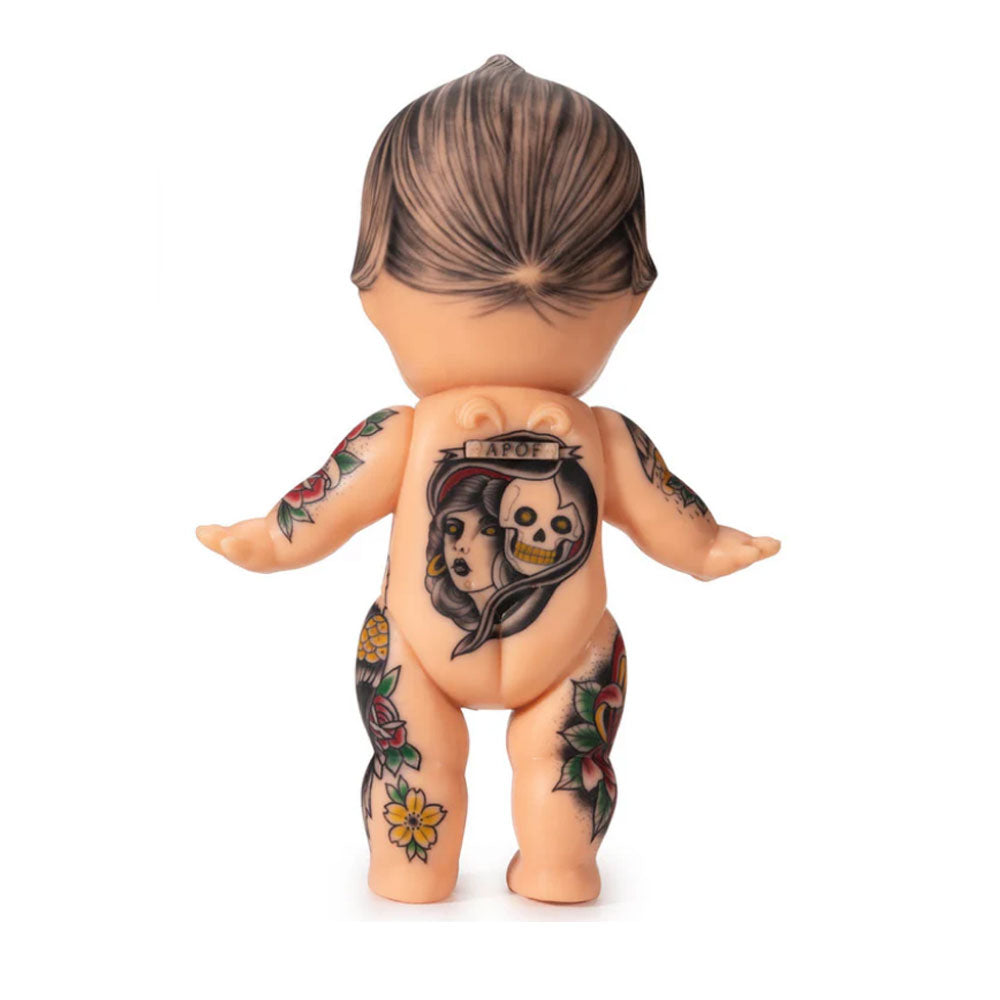 apof a pound of flesh doll with tattooes back