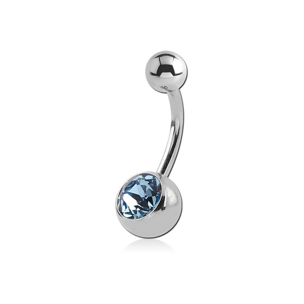 Titanium Jewelled Navel Banana aqua