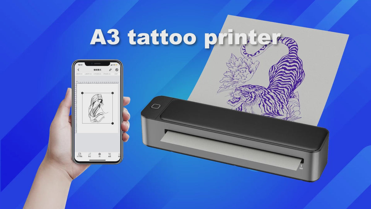 Load video: A3 Bluetooth Stencil Printer