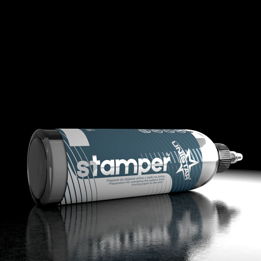 unistar stamper 240 ml single dark background laying down