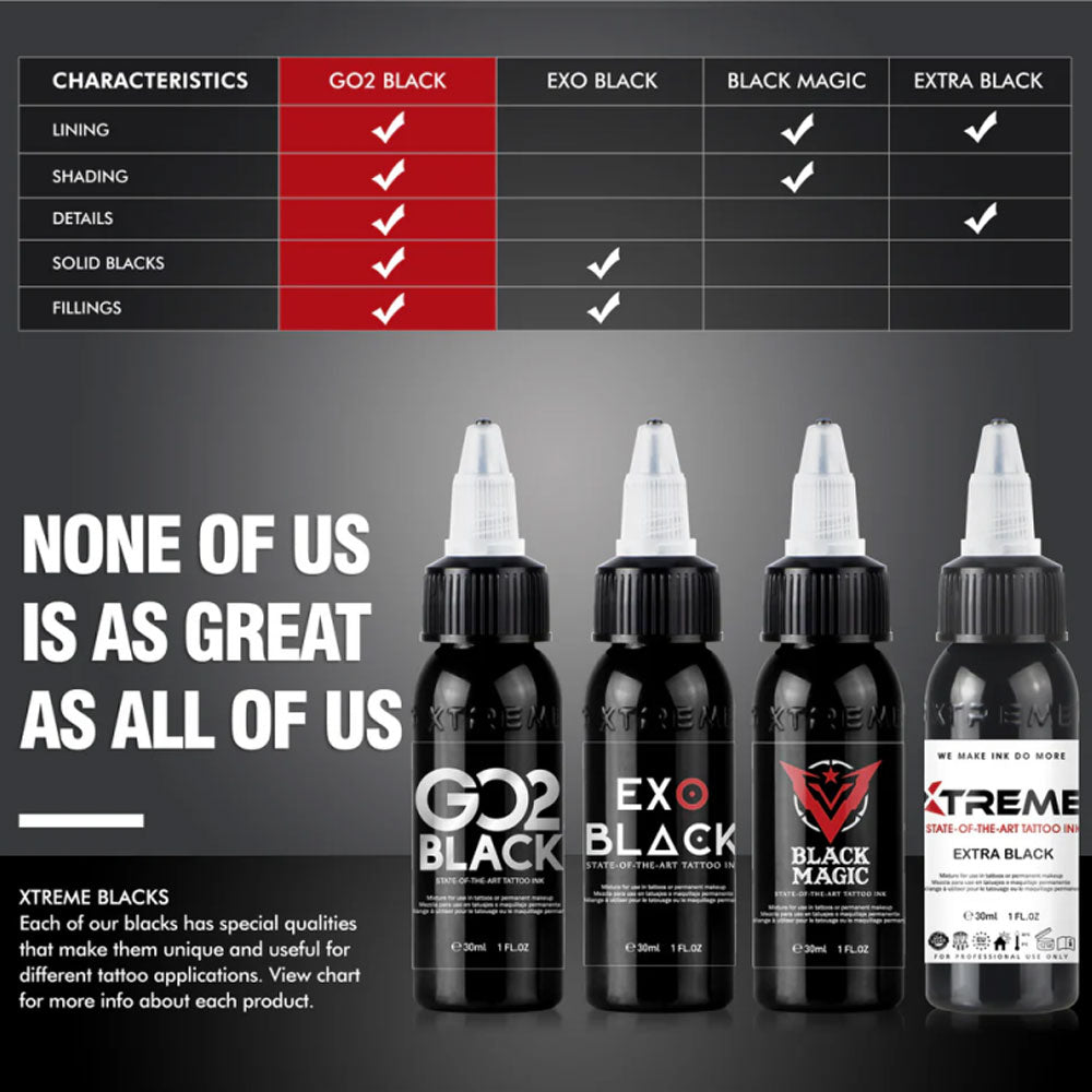 xtreme ink go2 black reach compliant 4 inks exo black magic extra black