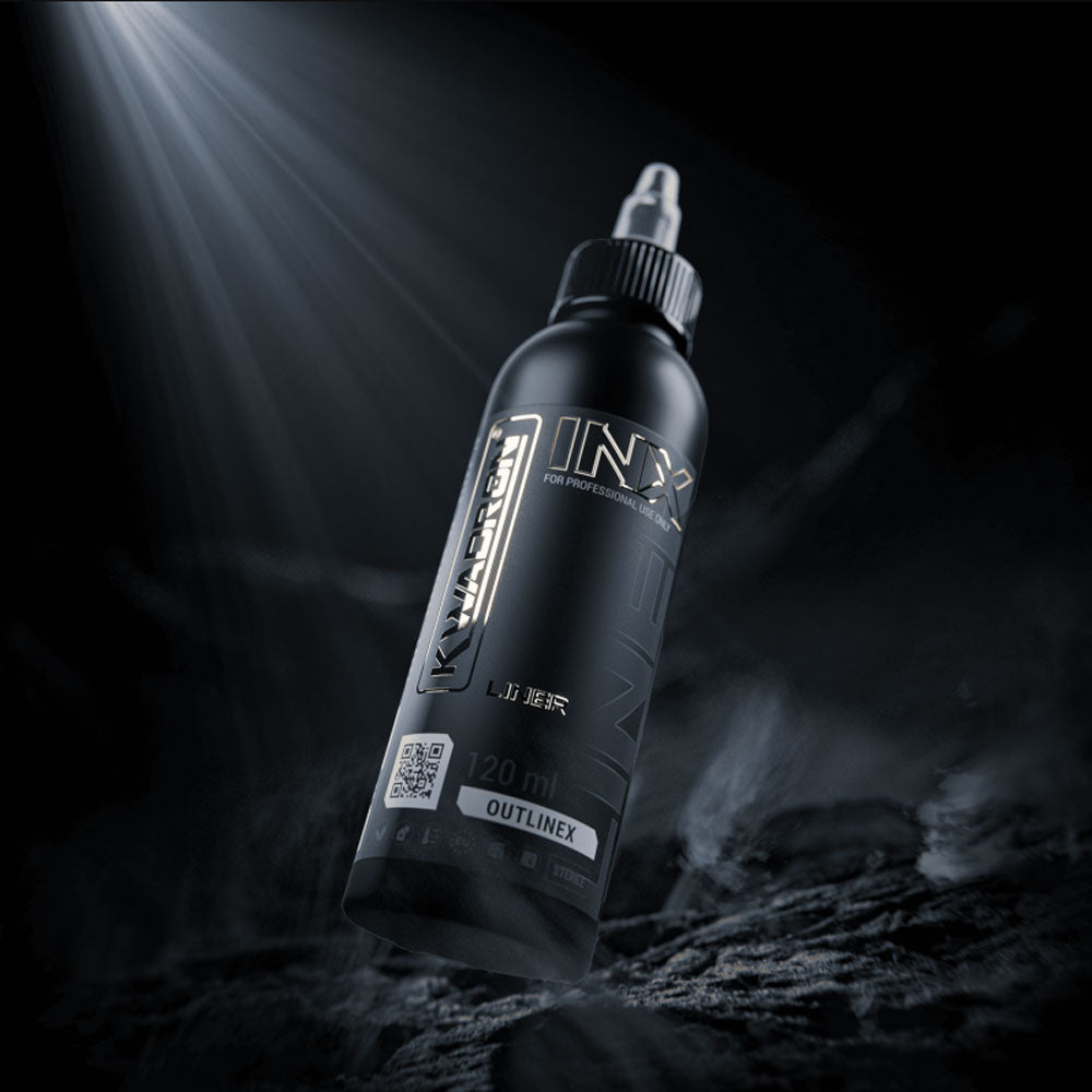 xtreme ink outlinex 120 ml bottle black background in light