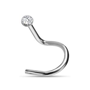 Jewelled Nose Stud 2mm Clear