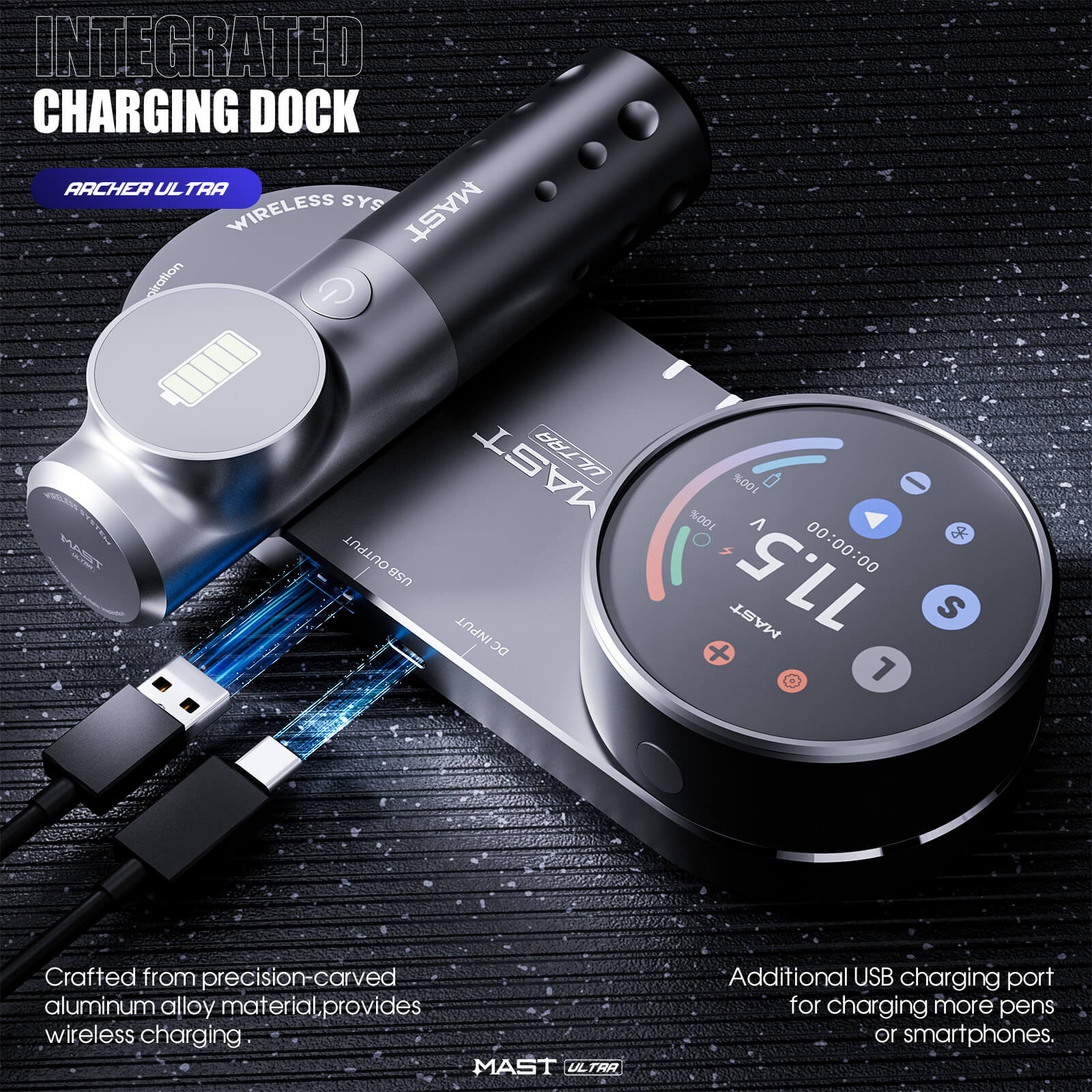 Dragonhawk Wireless Tattoo Pen Smart Machine with 4.5MM Stroke | Mast Archer Ultra - Image 3