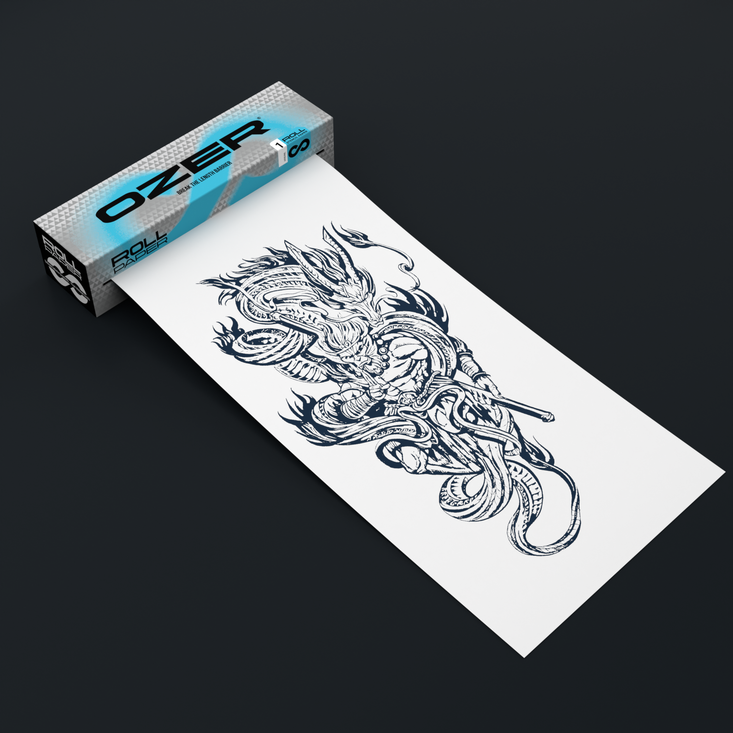 OZER Tattoo Stencil Roll – 21.6 cm × 30 m w/print